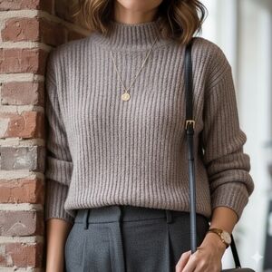 Wilfred XS Modern Contemporary Quiet Luxury Merino Wool Mock Neck Sweater